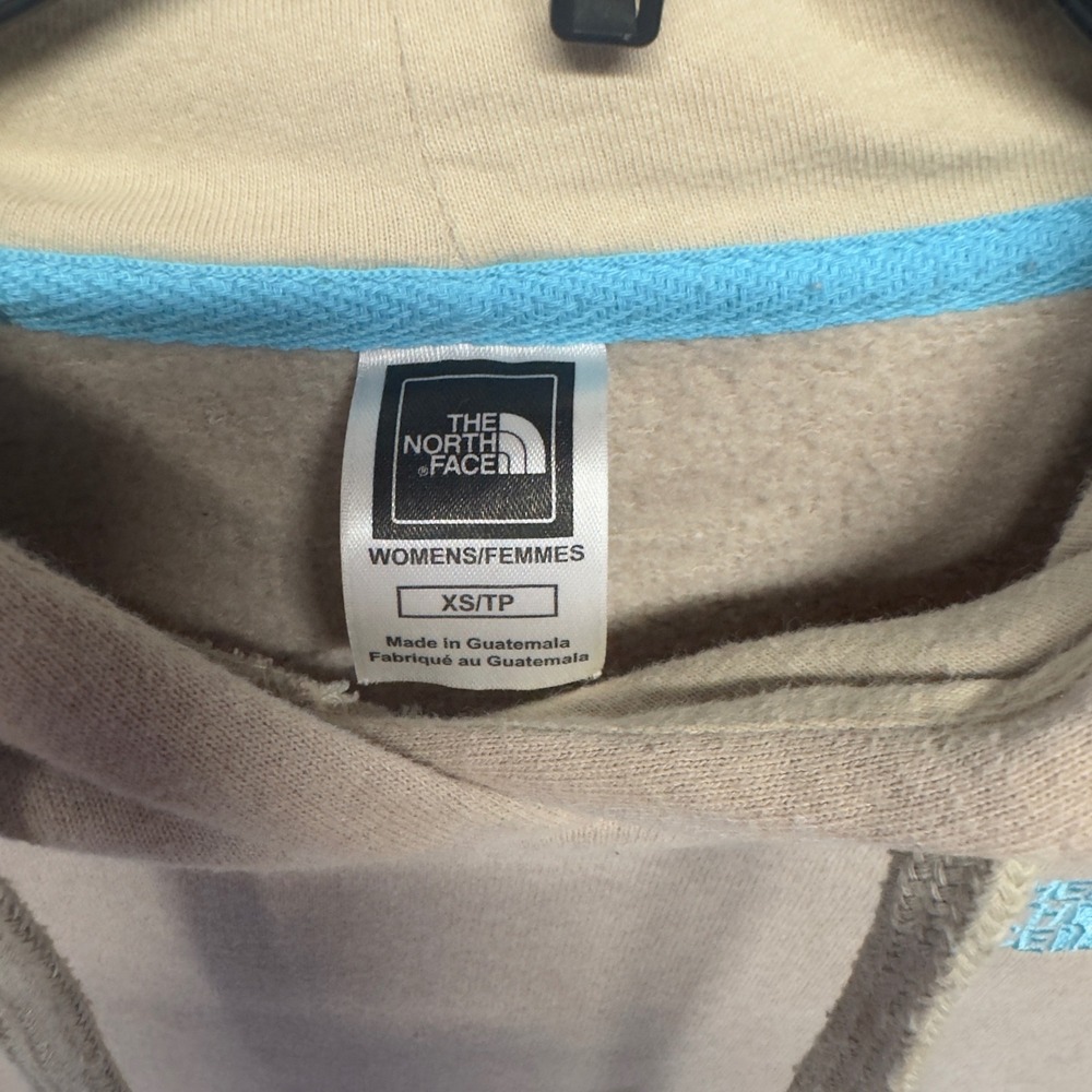 The North Face Hoodie Pullover Womens XS Tan Light Blue Gorpcore Outdoors - Picture 3 of 6